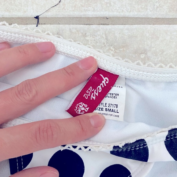 Guess Black and White Polka Dot String Bikini - Size S - Picture 2 of 2